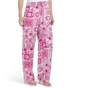 WHITE CLOSET Pink Multi Sun Print Pants